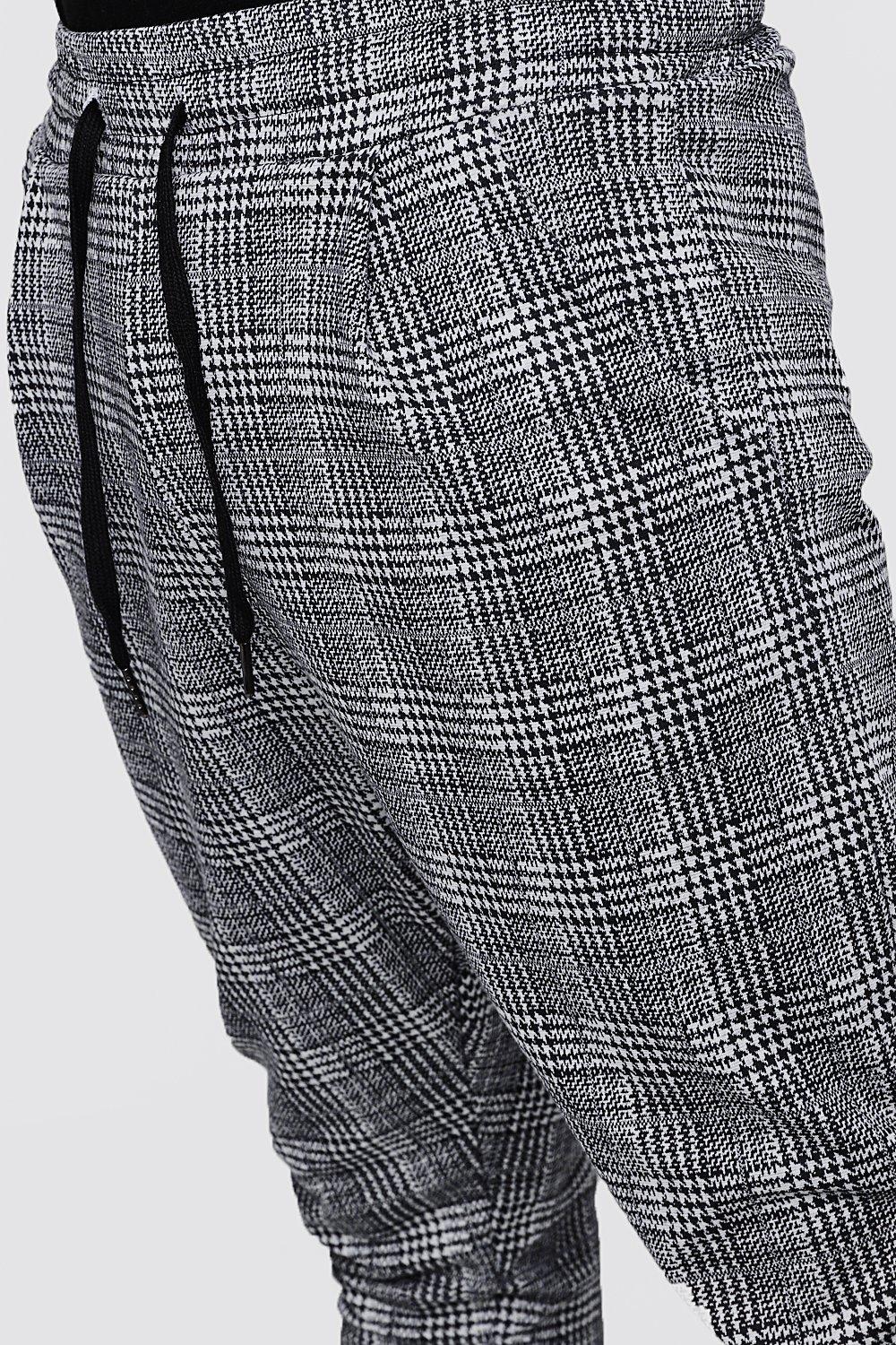 Mens smart checked joggers online